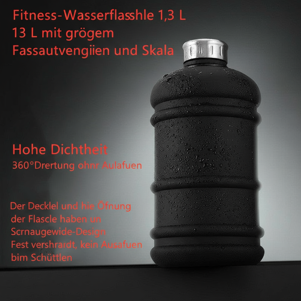 Nivotrend Fitness-Wasserflasche 1.3L große Kapazität Skala Sport
